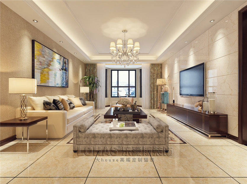 碧景園140平米三室二廳平簡約風(fēng)格裝修效果圖