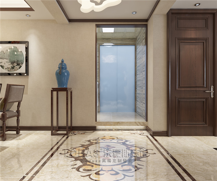 匯景花園110平米三室新中式風(fēng)格裝修效果圖