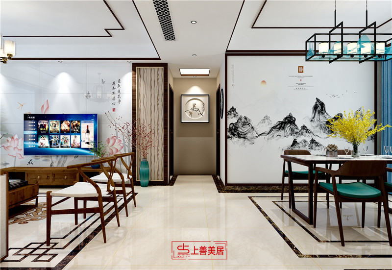 公園城/新中式/130㎡/效果圖