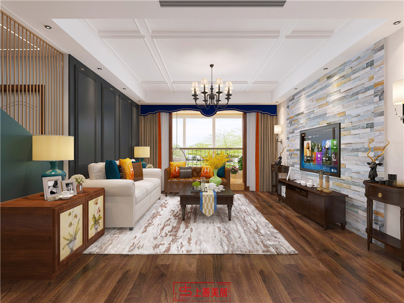 盛世長安130平現(xiàn)代風(fēng)客廳