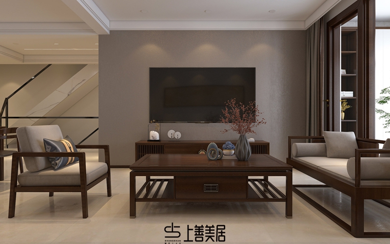 秀水名邸200平米新中式裝修案例