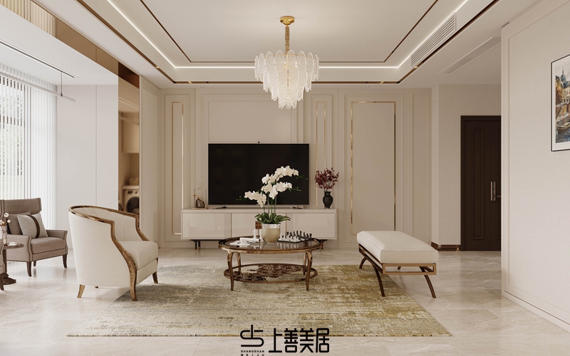 德賢華府160平簡歐風格裝修設計2