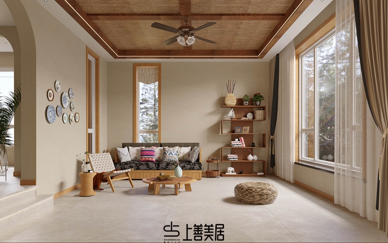 孔雀城350㎡田園風(fēng)別墅裝修設(shè)計