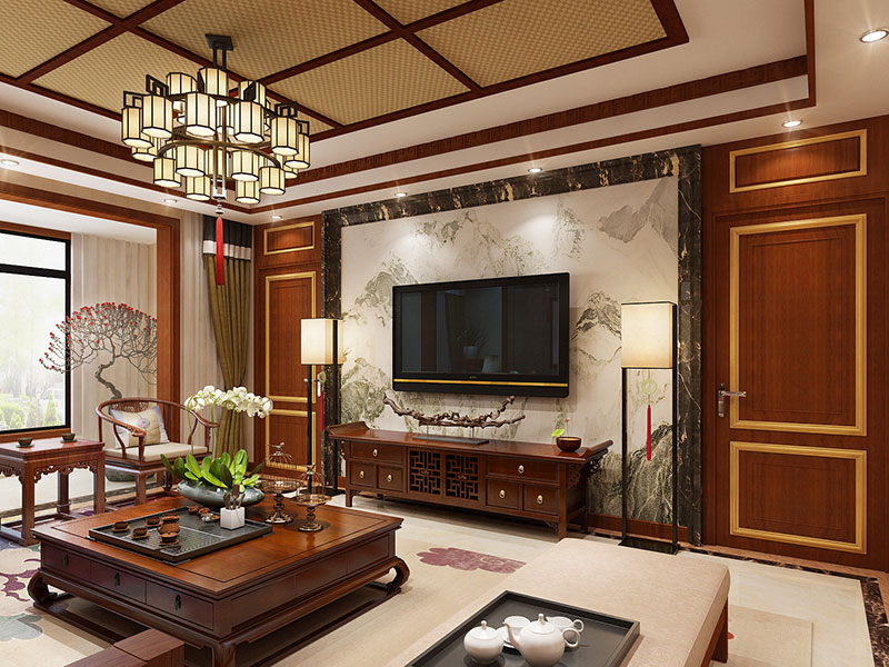 瀚唐小區(qū)中式裝修效果圖