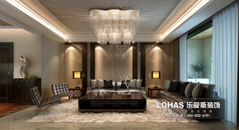 上東花園三室兩廳139㎡現(xiàn)代風格