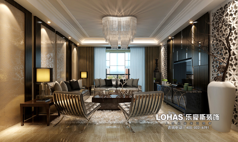 上東花園三室兩廳139㎡現(xiàn)代風格