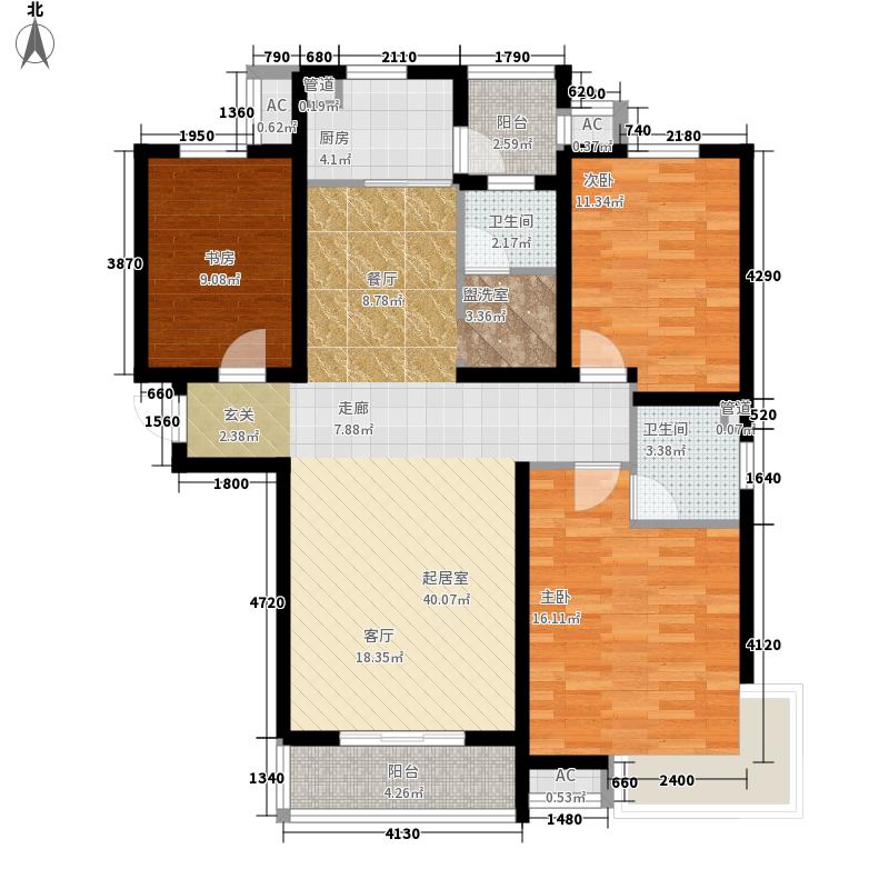 天璽名著3室0廳2衛(wèi)1廚137平戶型圖