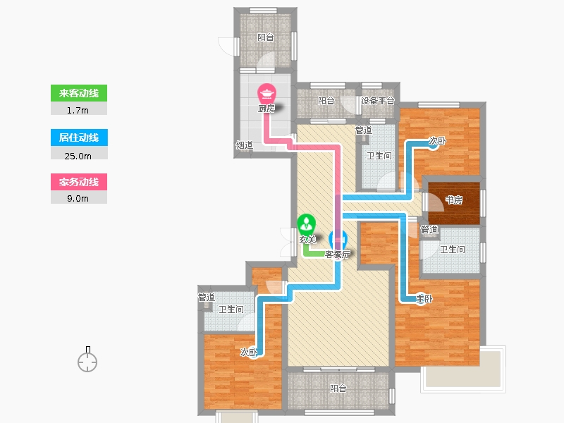 中冶德賢公館4室2廳3衛(wèi)1廚164.00㎡戶型動(dòng)靜線圖 中冶德賢公館4室2廳3衛(wèi)1廚164.00㎡戶型動(dòng)靜線圖