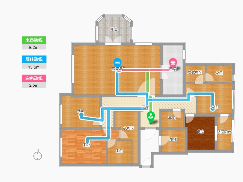 天山九峯3室2廳0衛(wèi)1廚177.00㎡動(dòng)線圖
