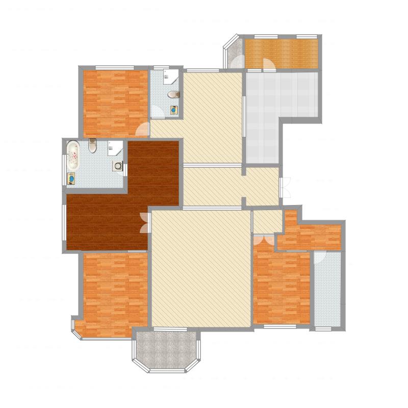 天山九峯4室2廳3衛(wèi)1廚257.00㎡戶型圖