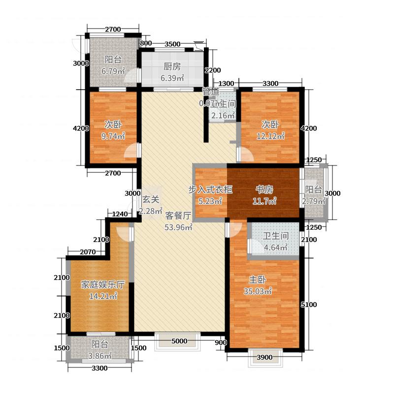 帝王國(guó)際3室2廳2衛(wèi)1廚204.00㎡戶型圖