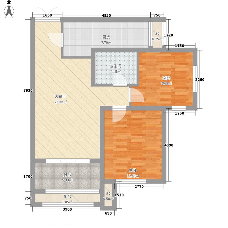 長久中心公園9號2室1廳1衛(wèi)1廚93㎡戶型圖