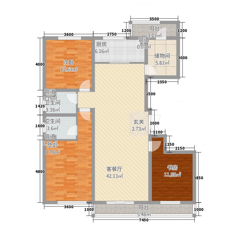 長久中心公園9號3室1廳2衛(wèi)1廚162㎡戶型圖