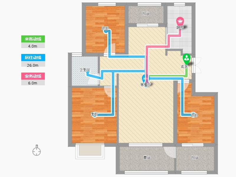 潤(rùn)德天悅城3室2廳1衛(wèi)1廚118㎡動(dòng)靜線圖