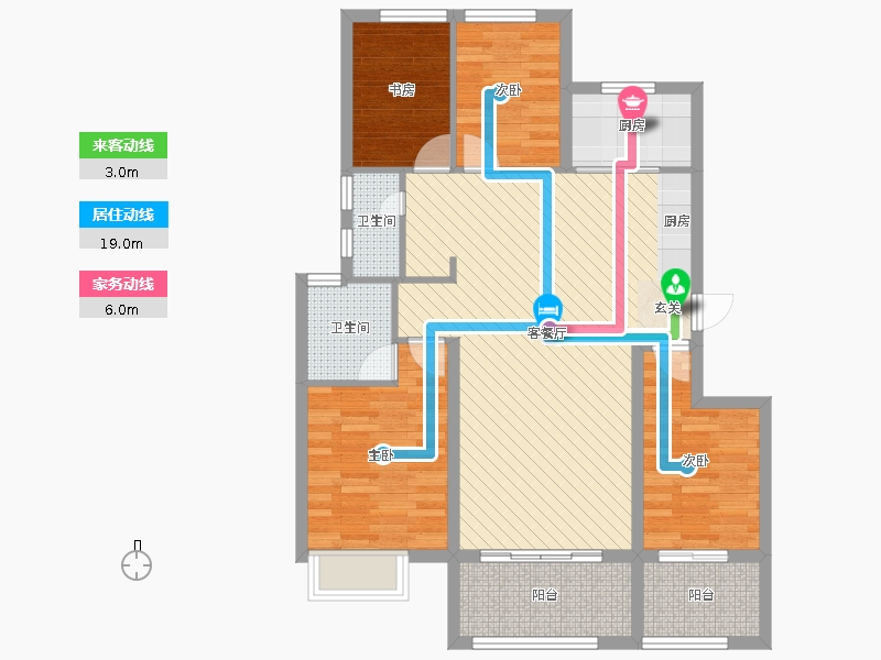 潤(rùn)德天悅城4室2廳2衛(wèi)1廚138㎡動(dòng)靜線圖