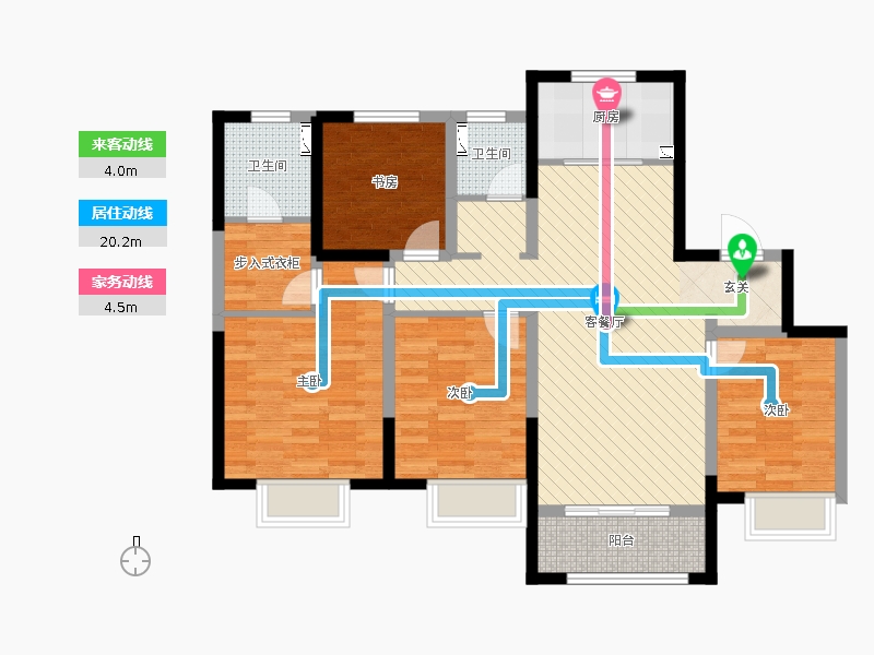 保利西悅春天4室2廳2衛(wèi)1廚139㎡動靜線圖
