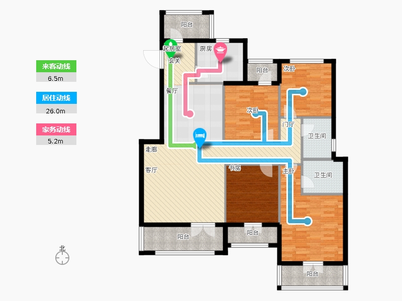 天下錦程4室3廳2衛(wèi)1廚139㎡動(dòng)靜線圖