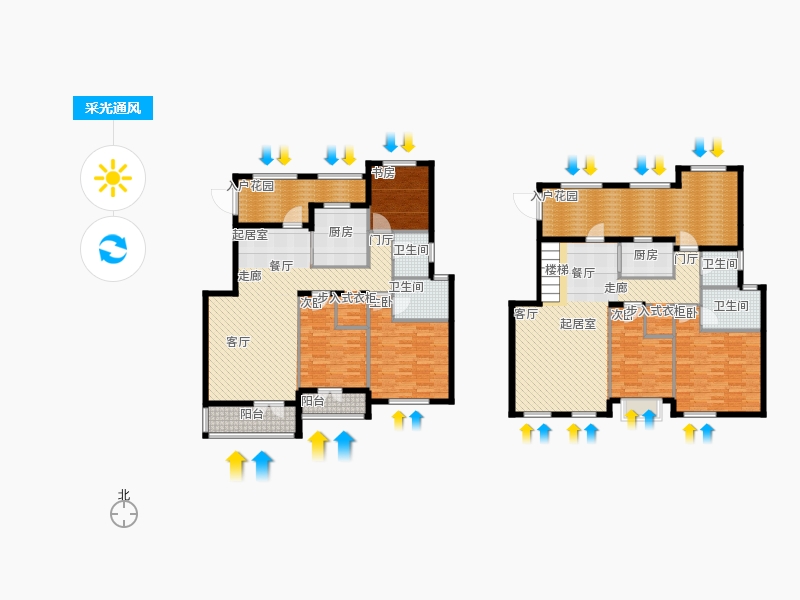 天下錦程5室3廳4衛(wèi)2廚296㎡采光通風圖